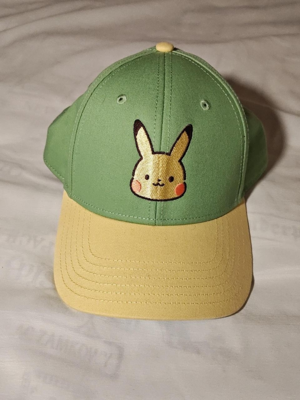 Pokemon Pikachu Face Green Baseball Cap